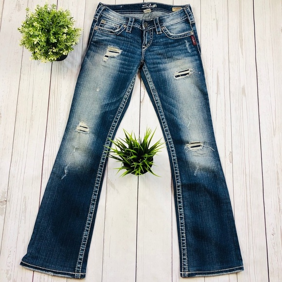 Silver Jeans Denim - 🇨🇦Silver Pioneer Factory Destroyed Jeans Size 25